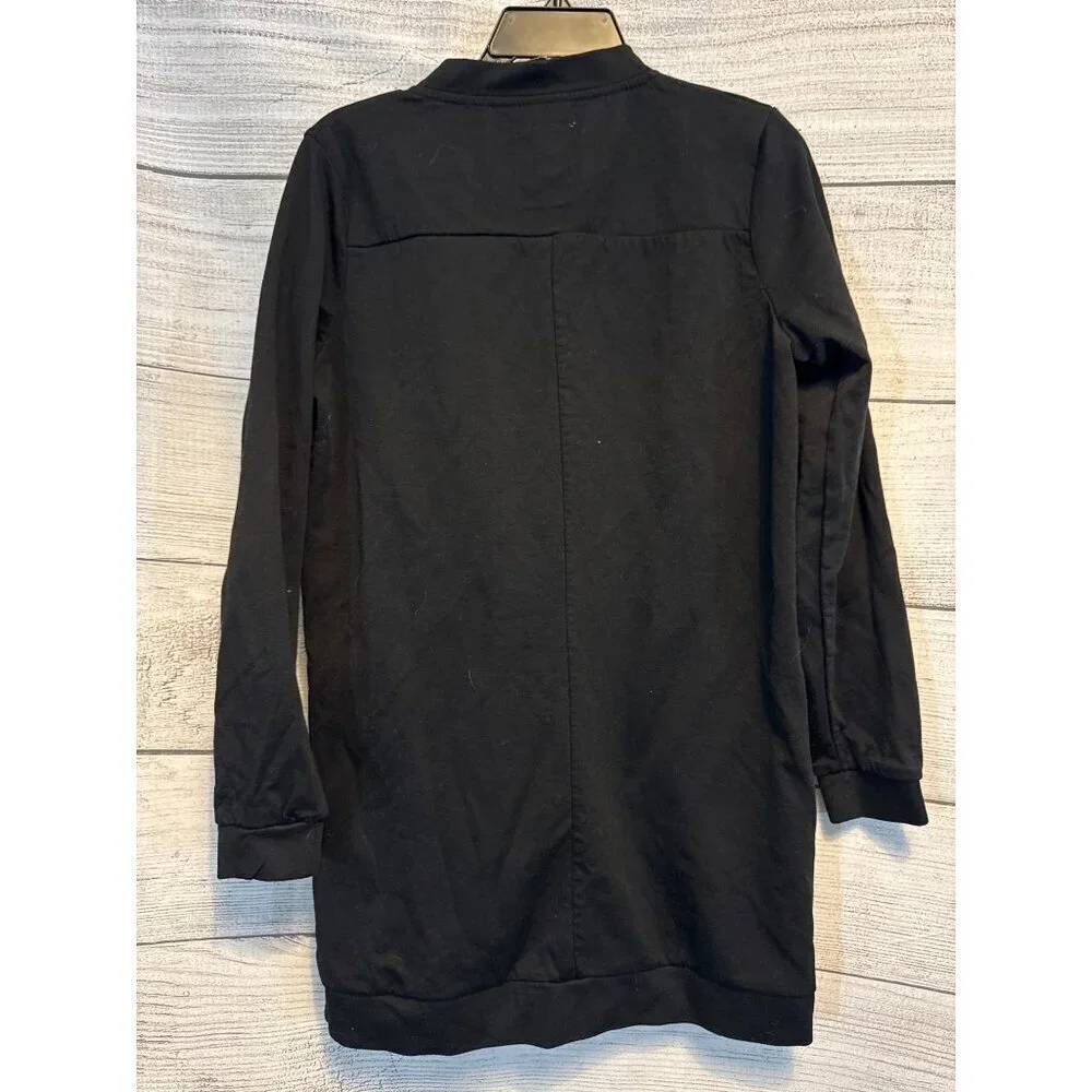 Nümph Black Longline Casual Jacket With Front Zip & Pockets Size L - Picture 3 of 4